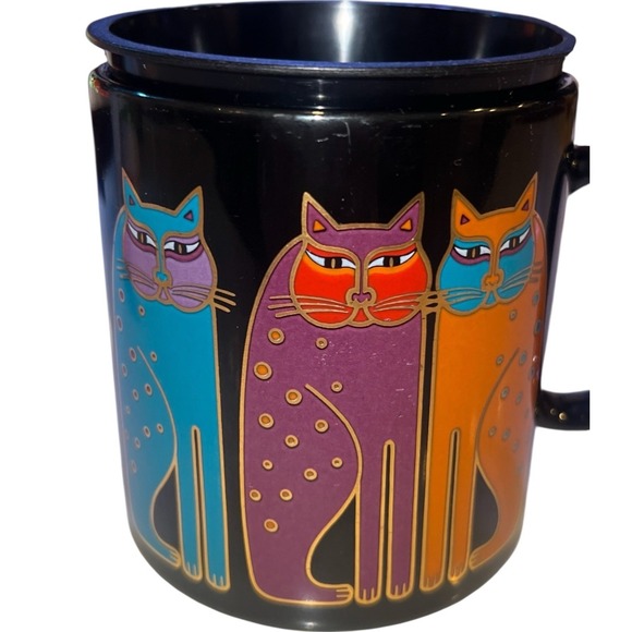 VTG 80S Laurel Burch Siamese Cats Tea Caddy Utensil Holder Japan Cat Art Kitchen - Picture 5 of 11